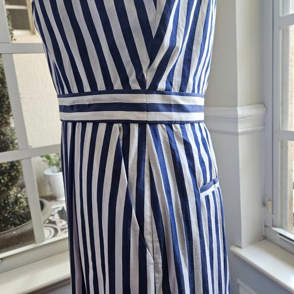 J.Crew nautical halter back striped jumpsuit size 6 - Picture 5 of 7